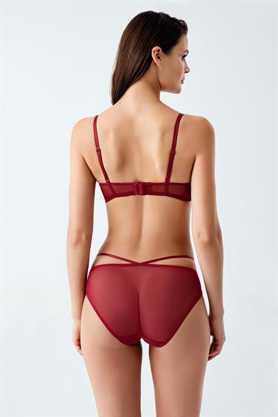 Luw 6122 Bordo Renk Dolgulu Sütyen Külot 2li Takım