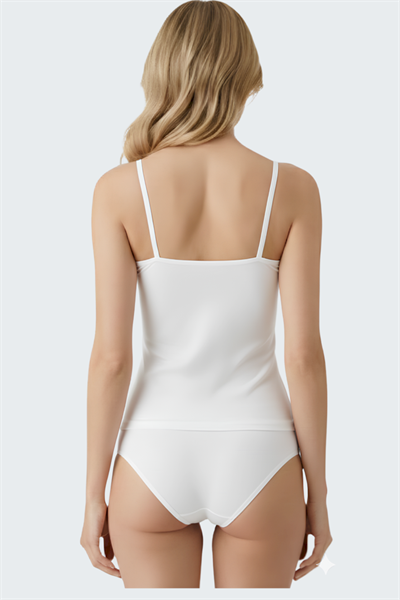 Luw 8610 Ekru Renk 2li Atlet Dantelli Takım