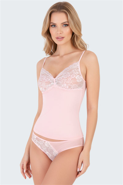 Luw 8610 Pudra Renk 2li Atlet Dantelli Takım