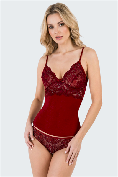 Luw 8630 Bordo Renk 2li Atlet Dantelli Takım