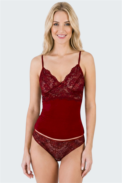 Luw 8630 Bordo Renk 2li Atlet Dantelli Takım