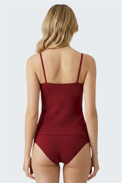 Luw 8650 Bordo Renk 2li Atlet Dantelli Takım