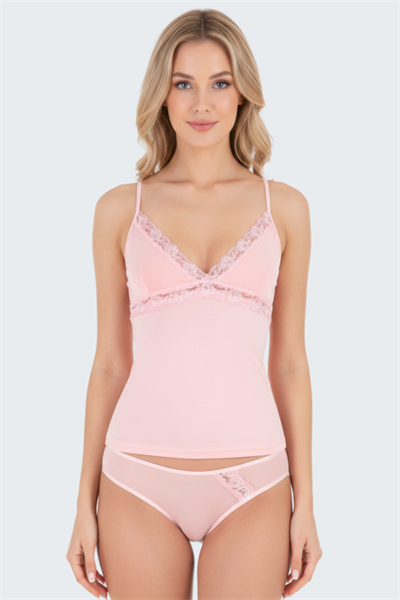 Luw 8660 Pudra Renk 2li Atlet Dantelli Takım