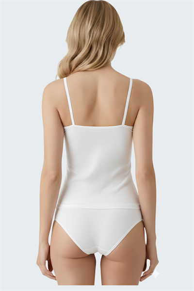 Luw 8690 Ekru Renk 2li Atlet Dantelli Takım