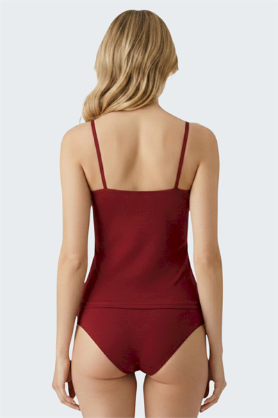 Luw 8700 Bordo Renk 2li Atlet Dantelli Takım