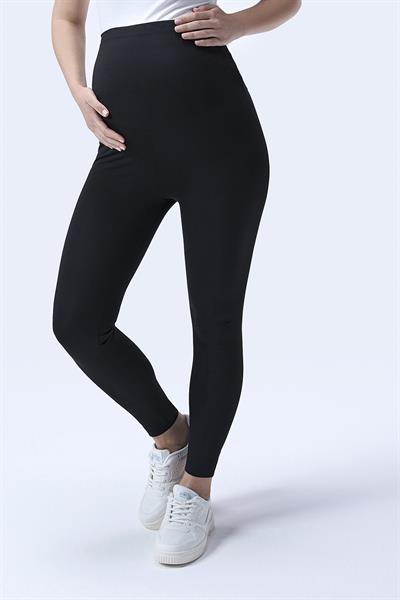İmaj 585 Siyah Renk Termal Şardonlu Sıcak Tutan Extra Esnek Etkili Yüksek Ayarlanabilir Bel Hamile Tayt