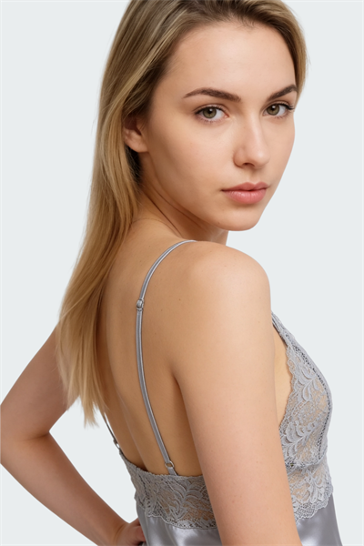 İmaj 250 Mist Renk Saten Askılı Gecelik