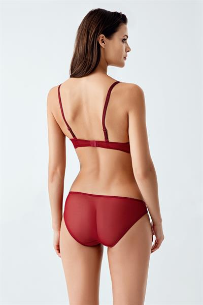 Luw 6125 Bordo Renk Boş Kap Sütyen Külot 2li Takım