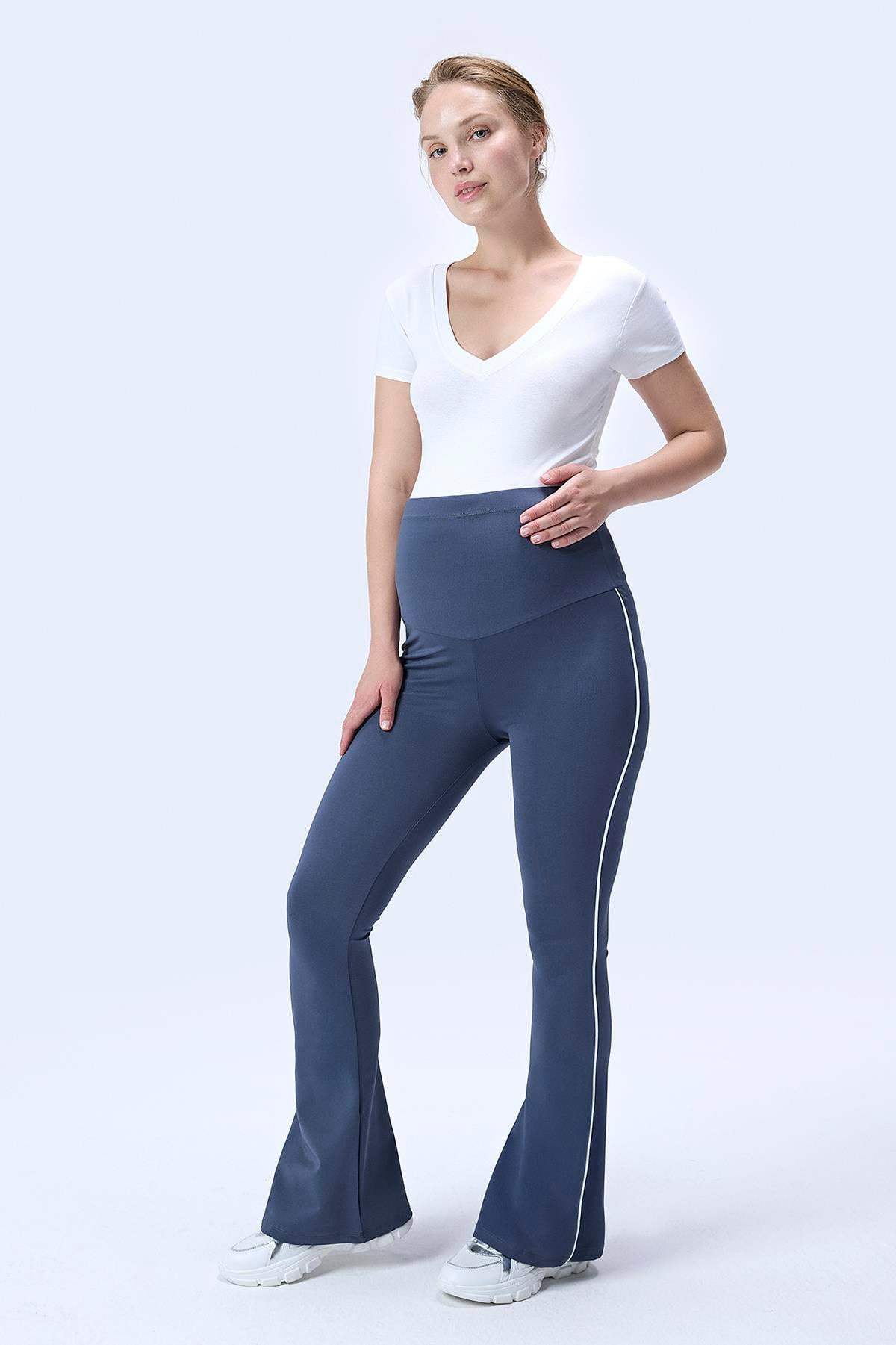 DALGIÇ HAMİLE İSPANYOL BİYELİ TAYT FÜME