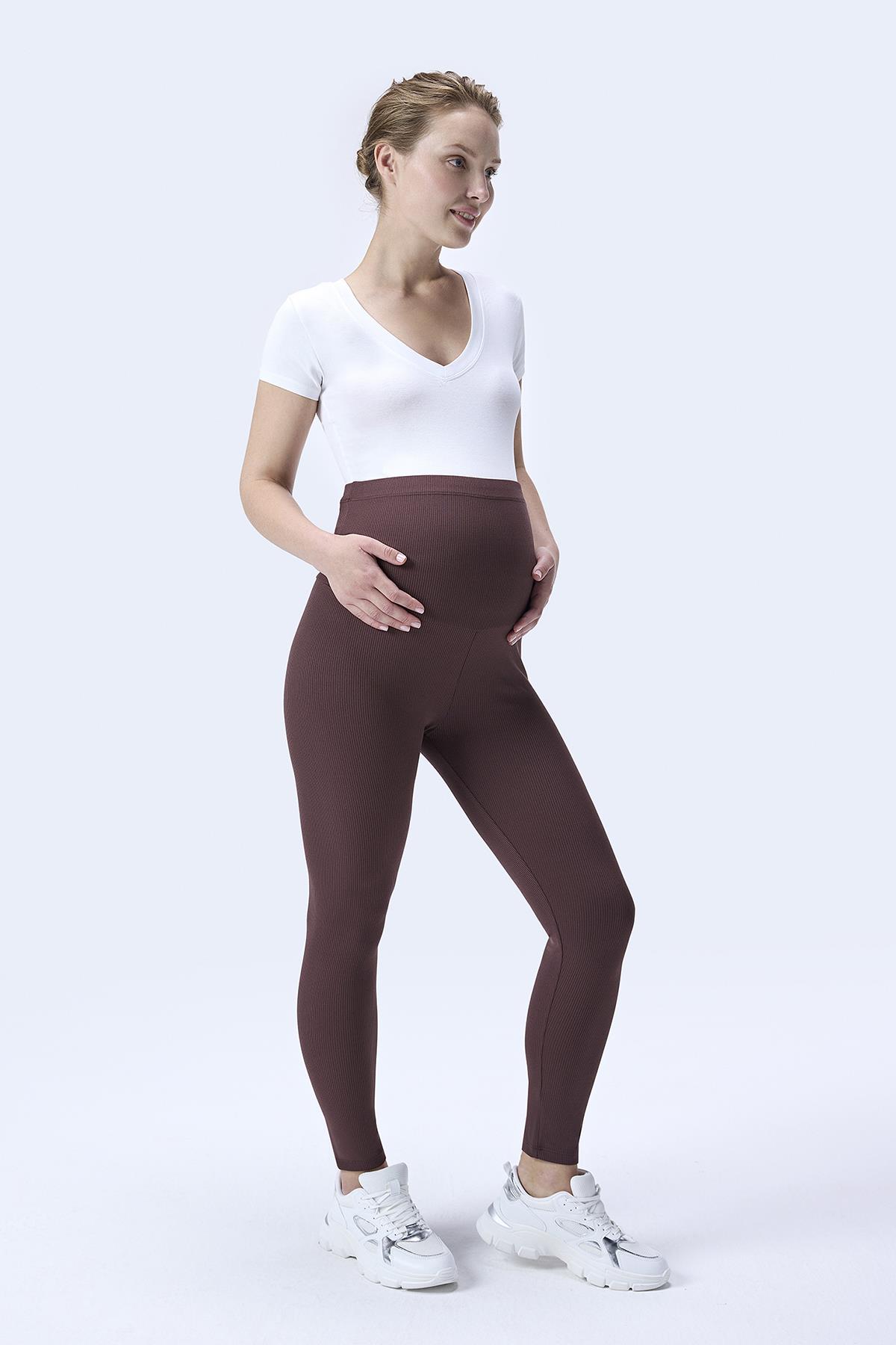 FİTİLLİ HAMİLE TAYT KAHVE