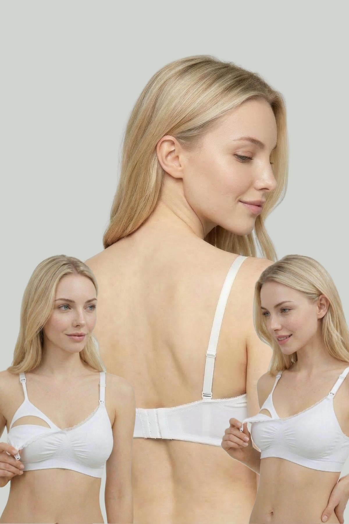 İmaj 286 Ekru Renk 3lü Seamless Dikişsiz Hamile ve Emzirme Sütyeni