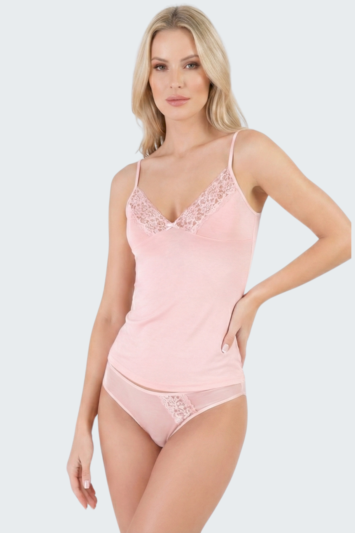 Luw 8690 Pudra Renk 2li Atlet Dantelli Takım