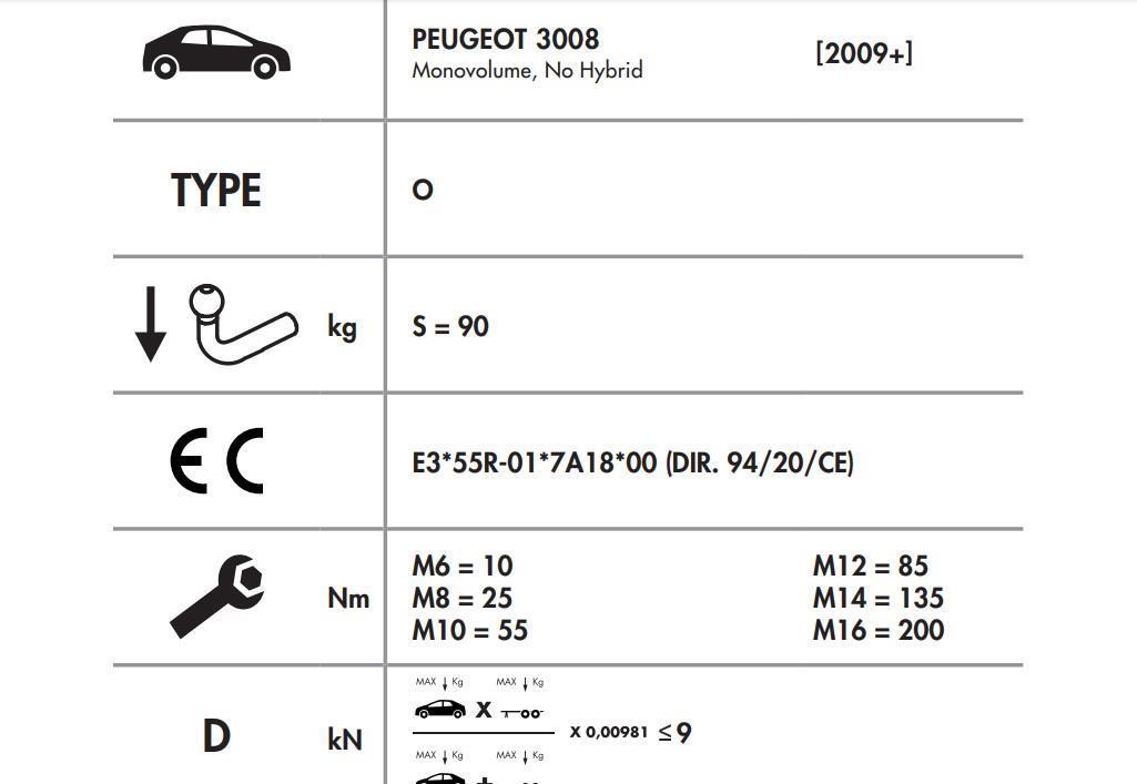 PEUGEOT 3008 DİKEY SÖKTAK