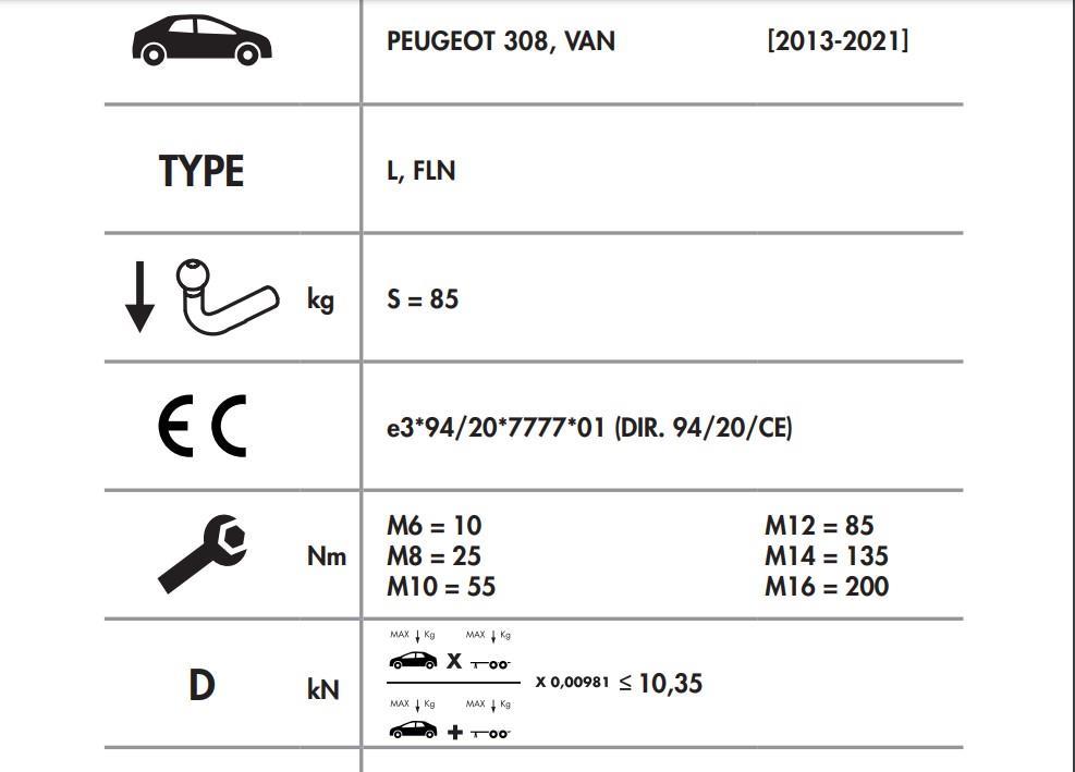 YATAY SÖKTAK PEUGEOT 308