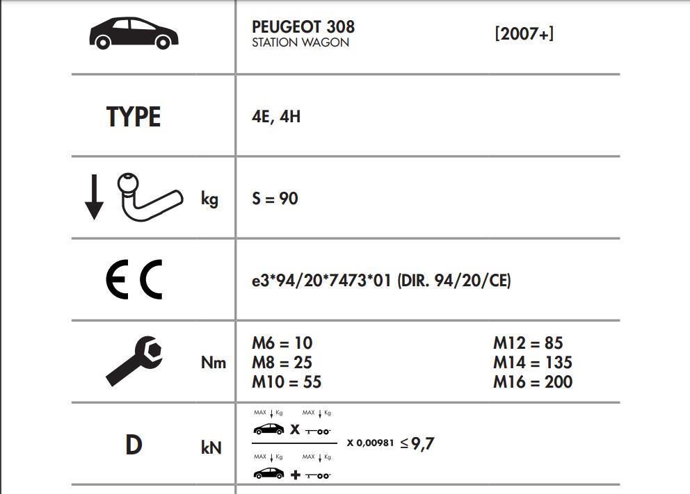 DİKEY SÖKTAK PEUGEOT 308 STATİON