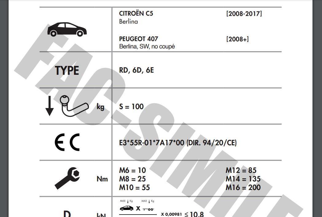 YATAY SÖKTAK CİTROEN C5 - PEUGEOT 407