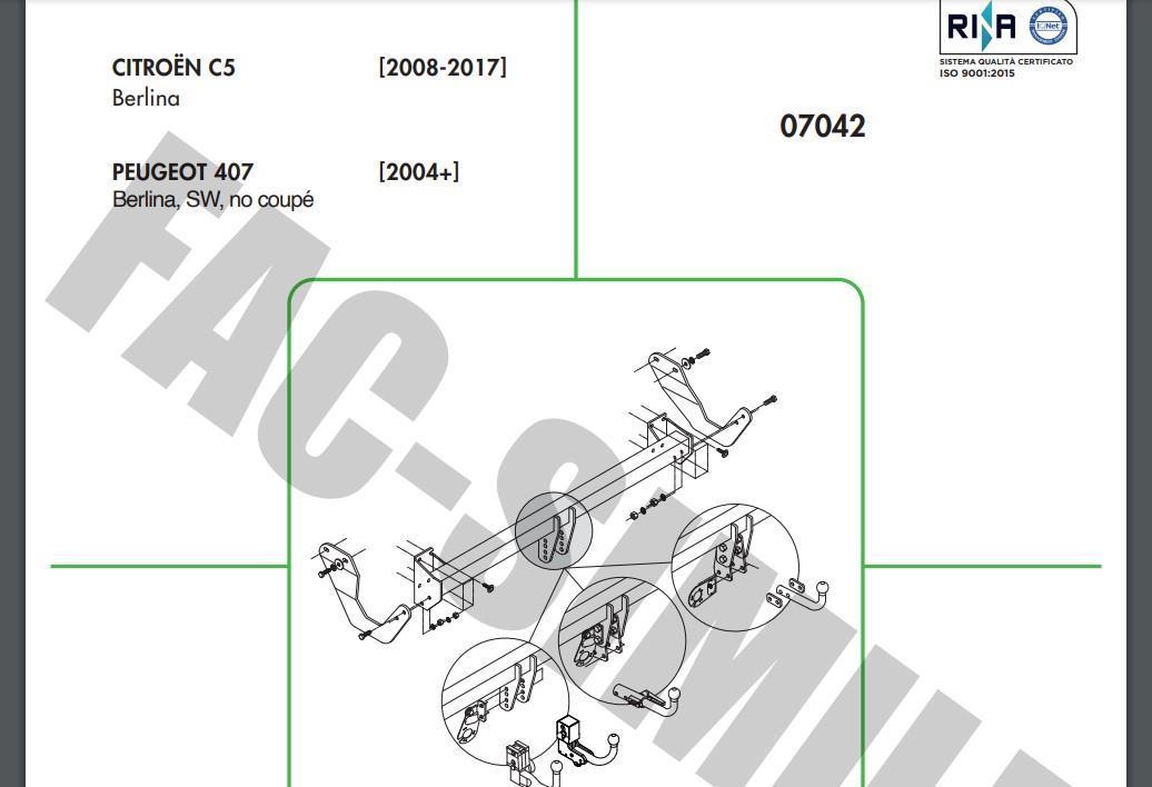 YATAY SÖKTAK CİTROEN C5 - PEUGEOT 407