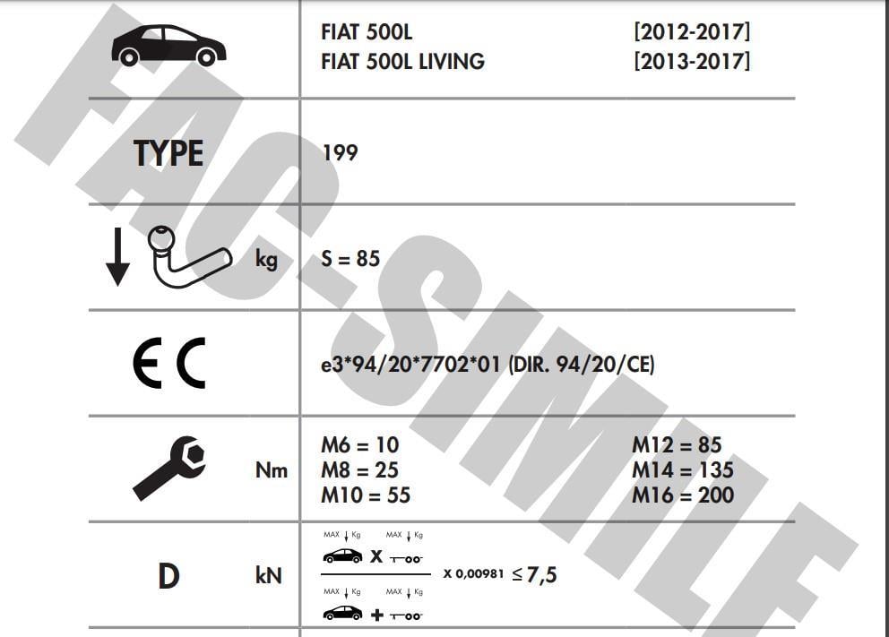 YATAY SÖKTAK FİAT 500 L 