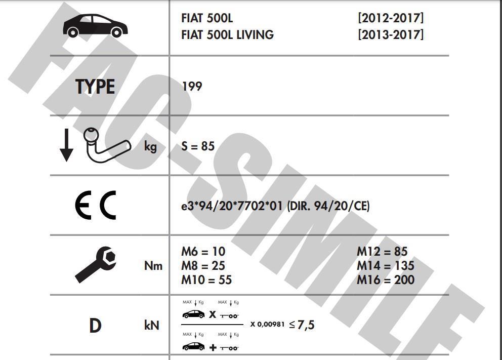 DİKEY SÖKTAK FİAT 500 L 