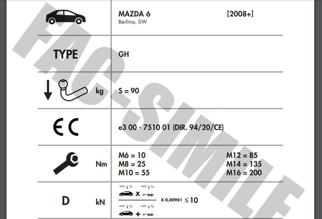 DİKEY SÖKTAK MAZDA 6