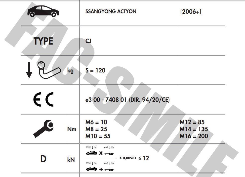 SSANGYONG ACTYON  DİKEY söktak