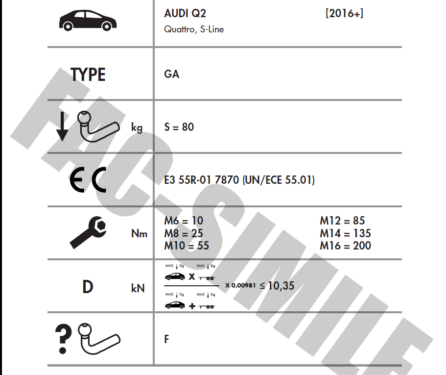 DİKEY SÖKTAK Audi A3 - Volkswagen Golf - Seat Leon - Audi Q2