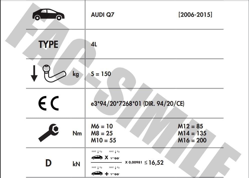 yatay  SÖKTAK AUDİ Q7 - PORCHE CAYANNE - VOLKSWAGEN TOUAREG