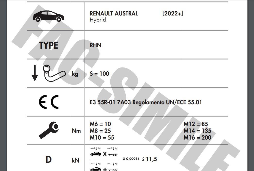 YATAY SÖKTAK RENAULT AUSTRAL
