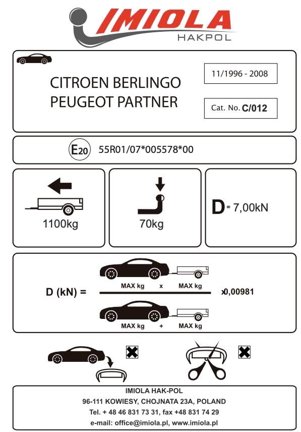 Hakpol CİTROEN BERLİNGO - PEUGEOT PARTNER - RANCH