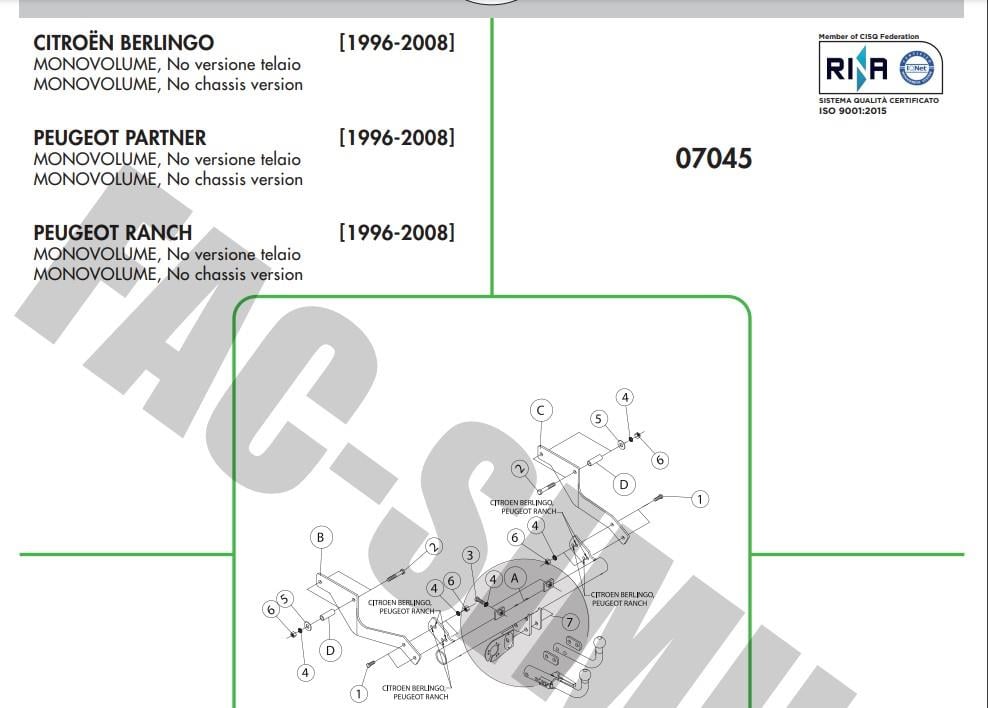 CİTROEN BERLİNGO - PEUGEOT PARTNER - RANCH