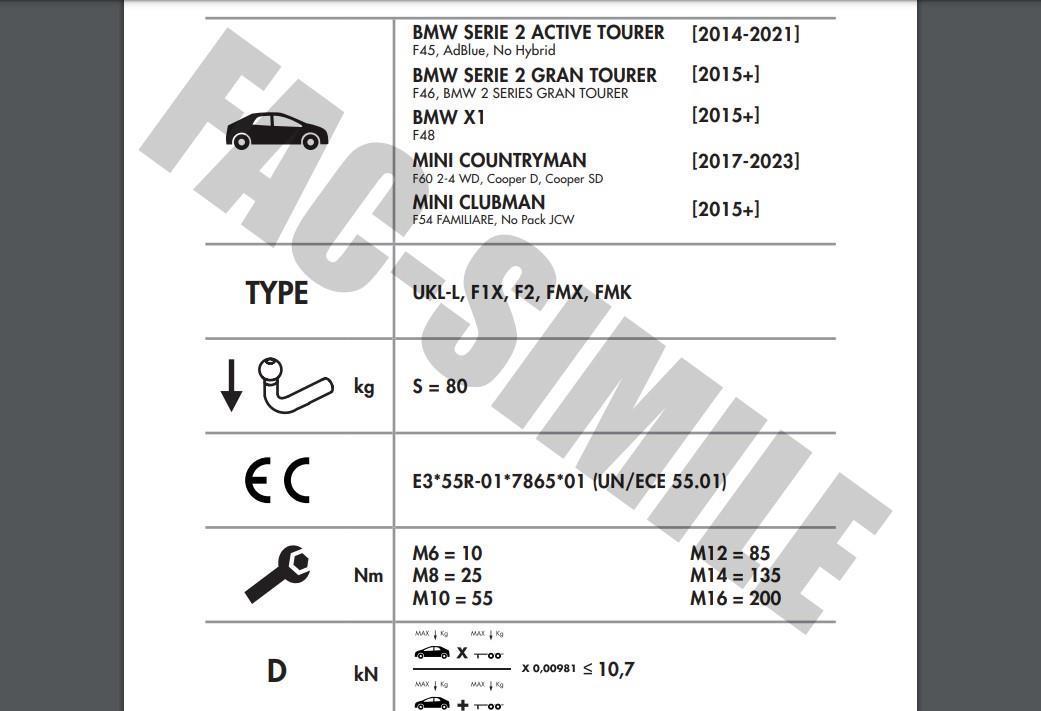DİKEY SÖKTAK BMW 2 SERİSİ -  X1  - MİNİ CLUBMAN - MİNİ COUNTRYMAN