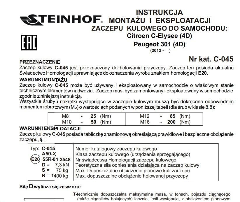 CİTROEN C - ELYSEE - PEUGEOT 301