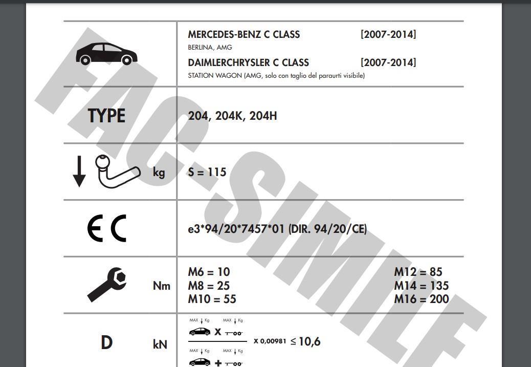 MERCEDES C SERİSİ DİKEY SÖKTAK