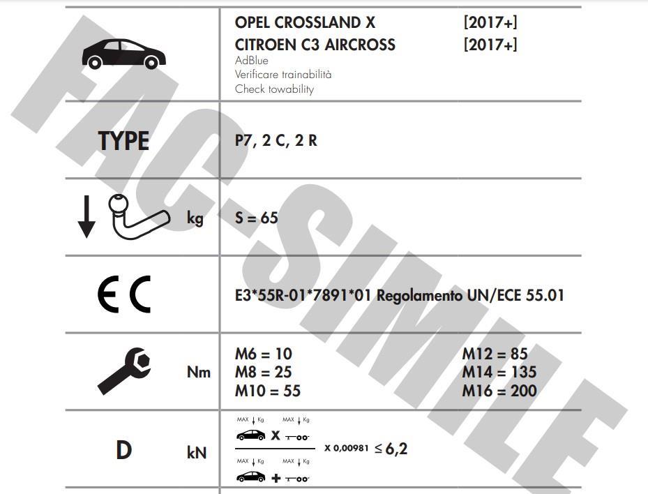 YATAY SÖKTAK OPEL CROSSLAND - CİTROEN C3 AİRCROSS
