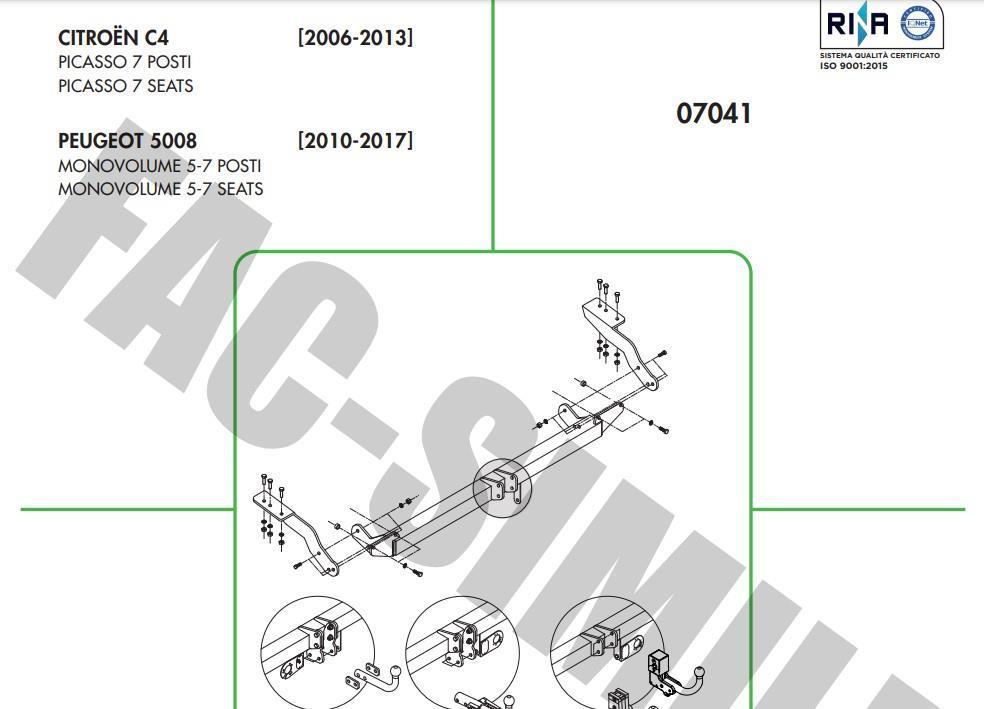 DİKEY SÖKTAK PEUGEOT 5008 - CİTROEN C4 PİCASSO 