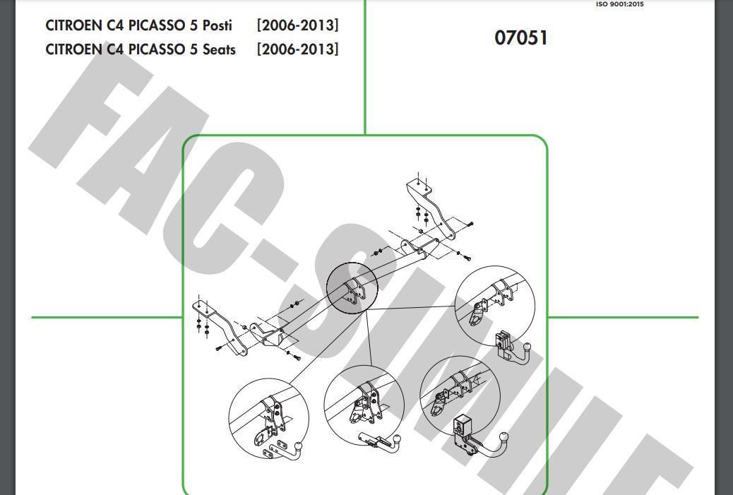 DİKEY SÖKTAK CİTROEN C4 PİCASSO  - GRAND PİCASSO