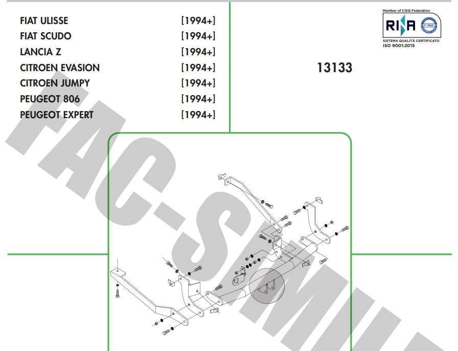 PEUGEOT 806 - EXPERT - LANCİA ZETA - FİAT ULYSEE - SCUDO - CİTROEN JUMPY - EVASION 
