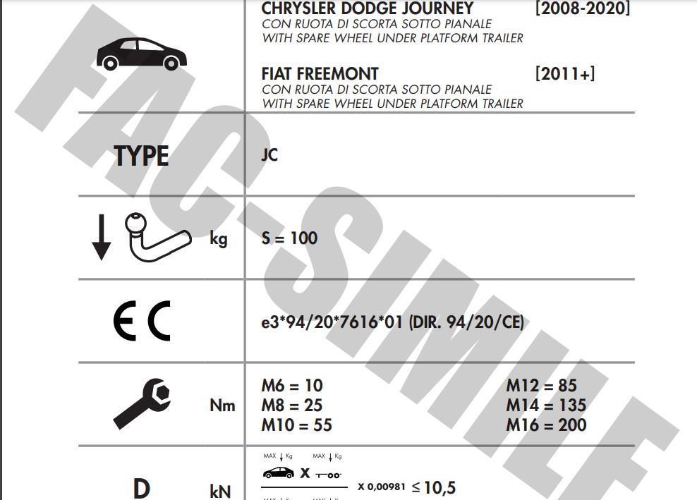 DİKEY SÖKTAK DODGE JOURNEY - FİAT FREEMONT 