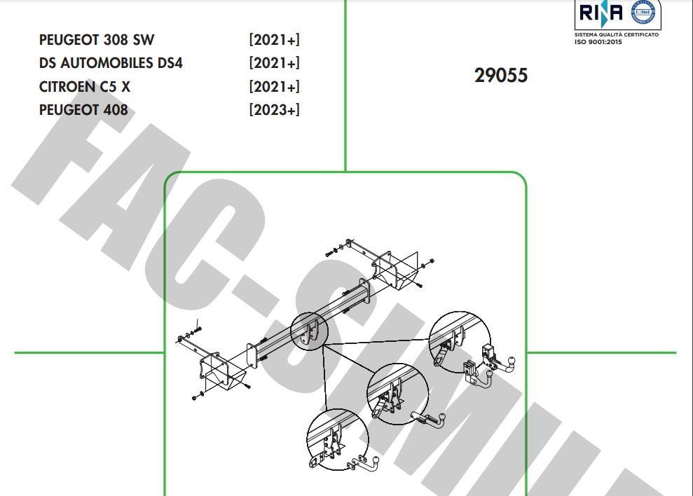 YATAY SÖKTAK PEUGEOT 308 SW  - 408 - CİTROEN C5 X - DS 4