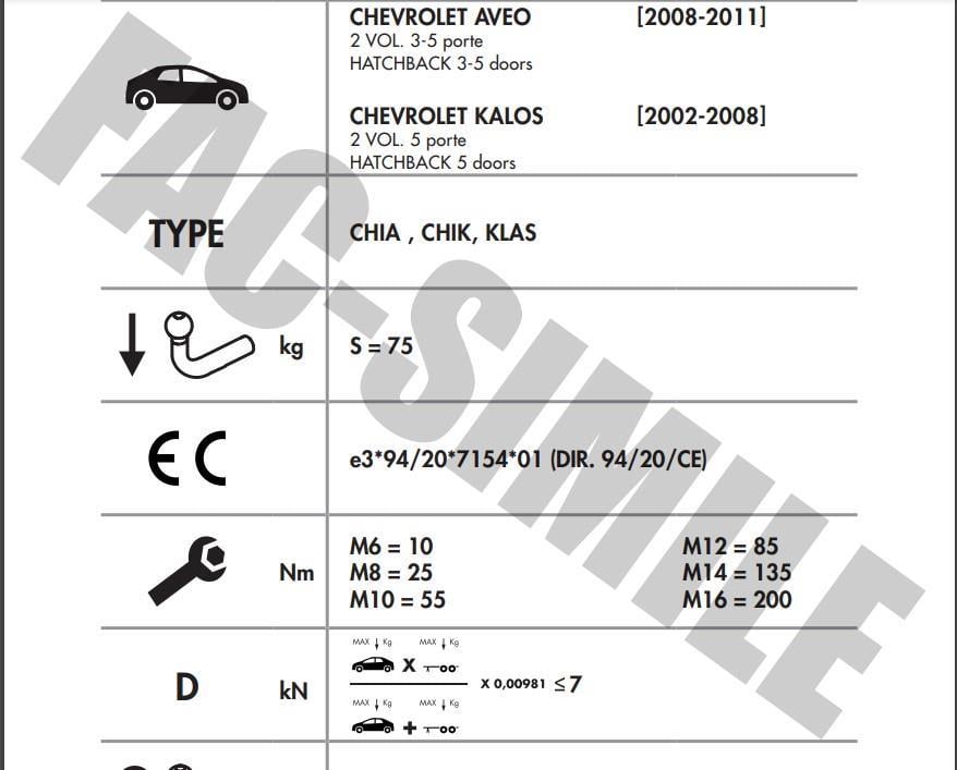 YATAY SÖKTAK CHEVROLET  AVEO - KALOS