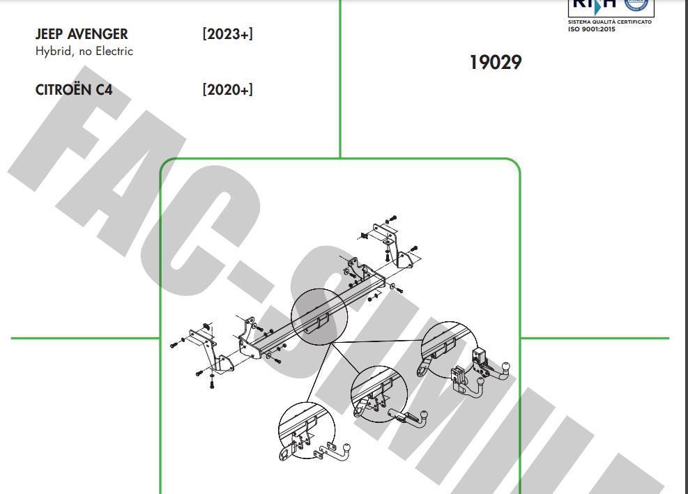 DİKEY SÖKTAK CİTROEN C4 - C4X - JEEP AVENGER