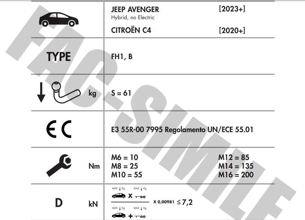 DİKEY SÖKTAK CİTROEN C4 - C4X - JEEP AVENGER