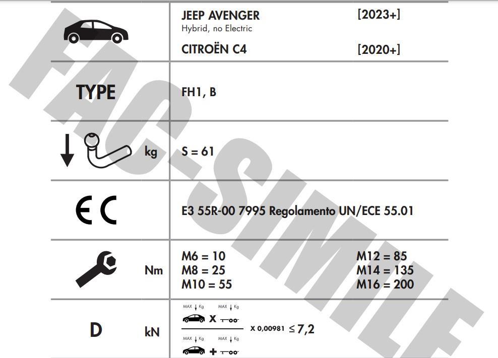 YATAY SÖKTAK CİTROEN C4 - C4X - JEEP AVENGER