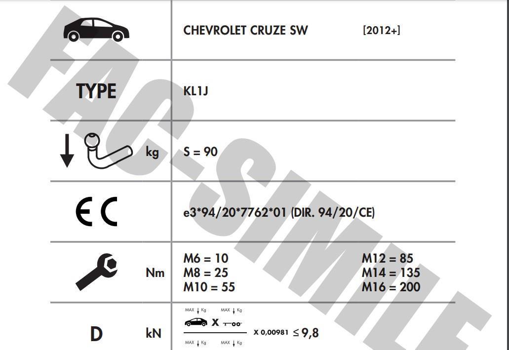 DİKEY SÖKTAK CHEVROLET CRUZE
