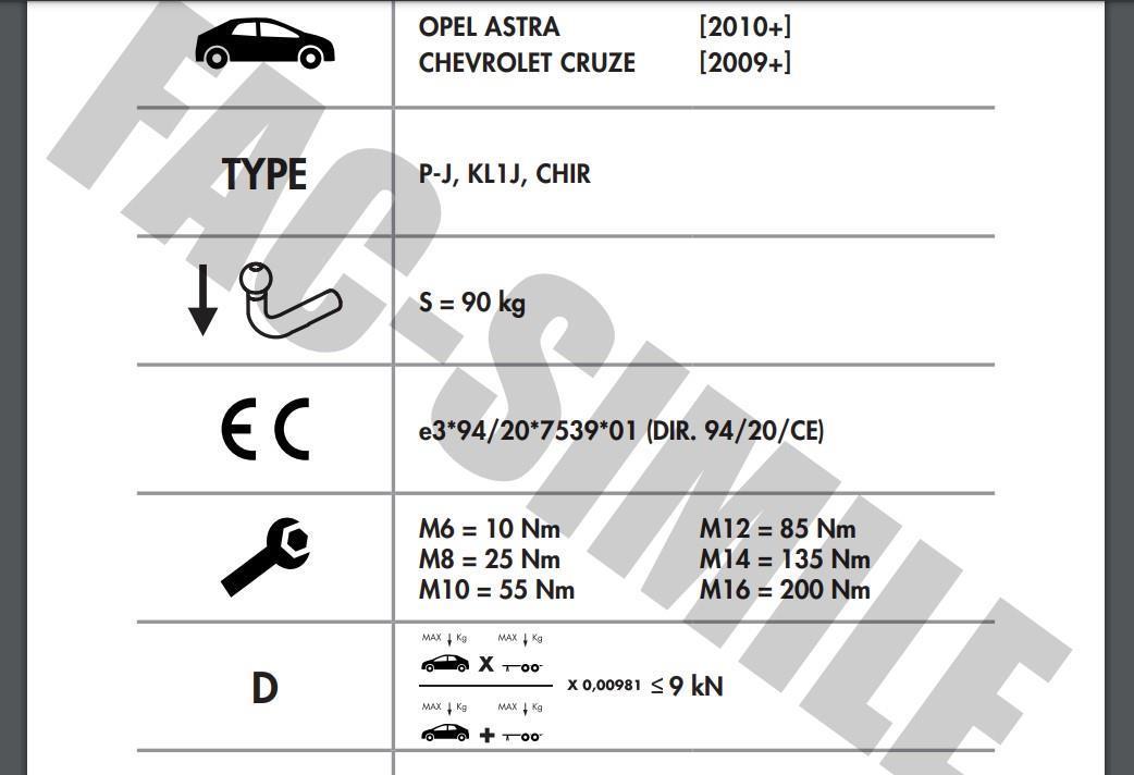 DİKEY SÖKTAK OPEL ASTRA - CHEVROLET CRUZE 