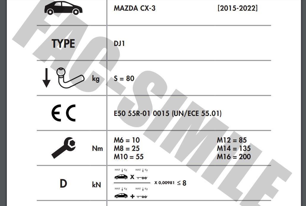 MAZDA CX-3 DİKEY SÖKTAK