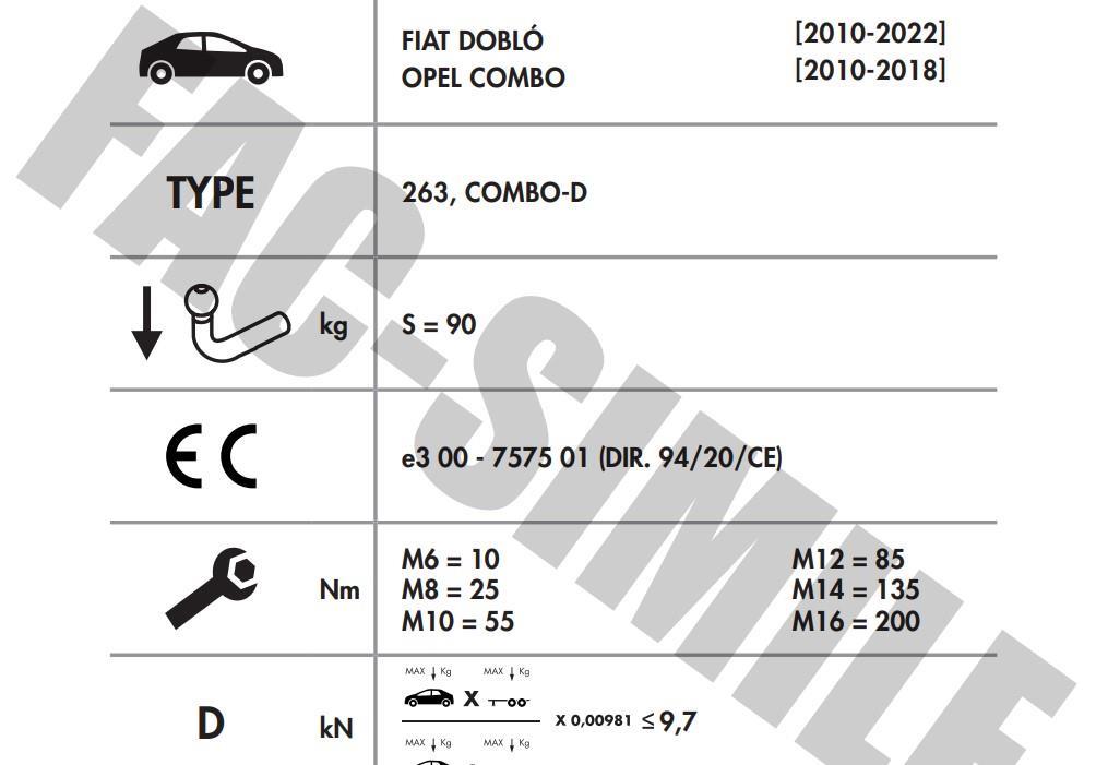 YATAY SÖKTAK FİAT DOBLO - OPEL COMBO