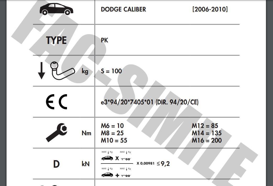 DİKEY SÖKTAK DODGE  CALIBER