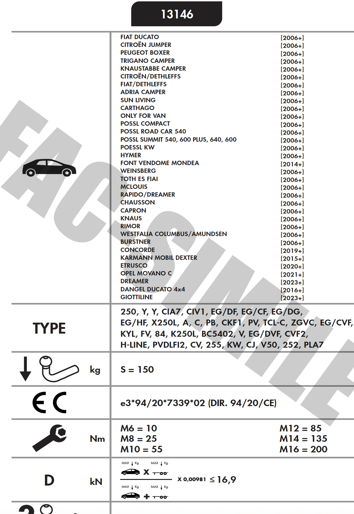 FIAT DUCATO - Citroen Jumper - Peugeot Boxer - Opel Movano - TOYOTA PROACE 