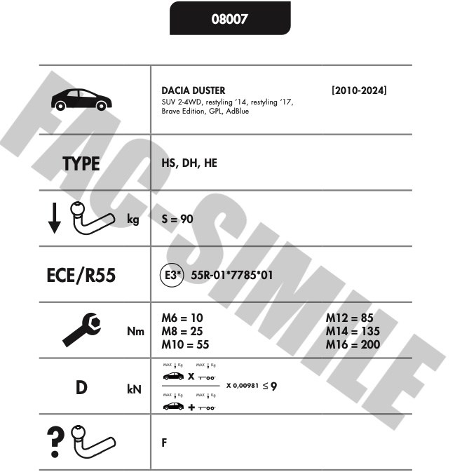 DACİA DUSTER 2010-2024 Dikey Sökülebilir